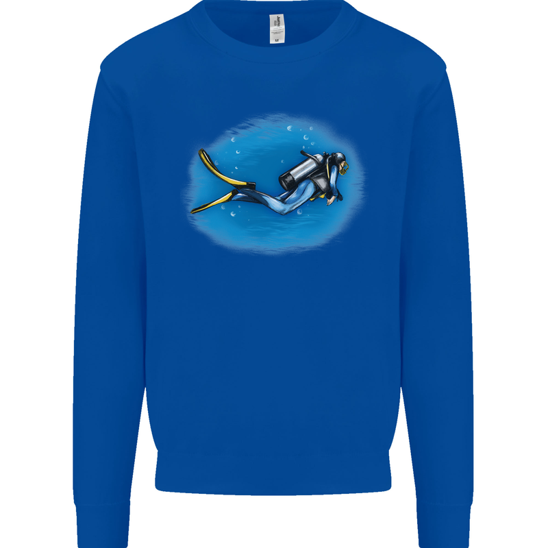 Ocean Scuba Diver Scuba Diving Mens Sweatshirt Jumper Royal Blue
