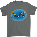 Ocean Scuba Diver Scuba Diving Mens T-Shirt Cotton Gildan Charcoal