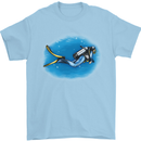Ocean Scuba Diver Scuba Diving Mens T-Shirt Cotton Gildan Light Blue