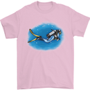 Ocean Scuba Diver Scuba Diving Mens T-Shirt Cotton Gildan Light Pink
