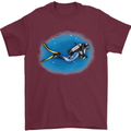 Ocean Scuba Diver Scuba Diving Mens T-Shirt Cotton Gildan Maroon
