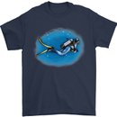 Ocean Scuba Diver Scuba Diving Mens T-Shirt Cotton Gildan Navy Blue