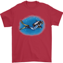 Ocean Scuba Diver Scuba Diving Mens T-Shirt Cotton Gildan Red
