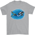 Ocean Scuba Diver Scuba Diving Mens T-Shirt Cotton Gildan Sports Grey