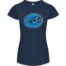 Ocean Scuba Diver Scuba Diving Womens Petite Cut T-Shirt Navy Blue
