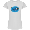 Ocean Scuba Diver Scuba Diving Womens Petite Cut T-Shirt White