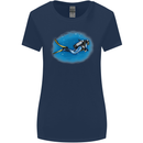 Ocean Scuba Diver Scuba Diving Womens Wider Cut T-Shirt Navy Blue