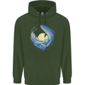 Ocean Whale & Octopus Childrens Kids Hoodie Forest Green
