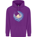 Ocean Whale & Octopus Childrens Kids Hoodie Purple