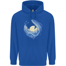 Ocean Whale & Octopus Childrens Kids Hoodie Royal Blue