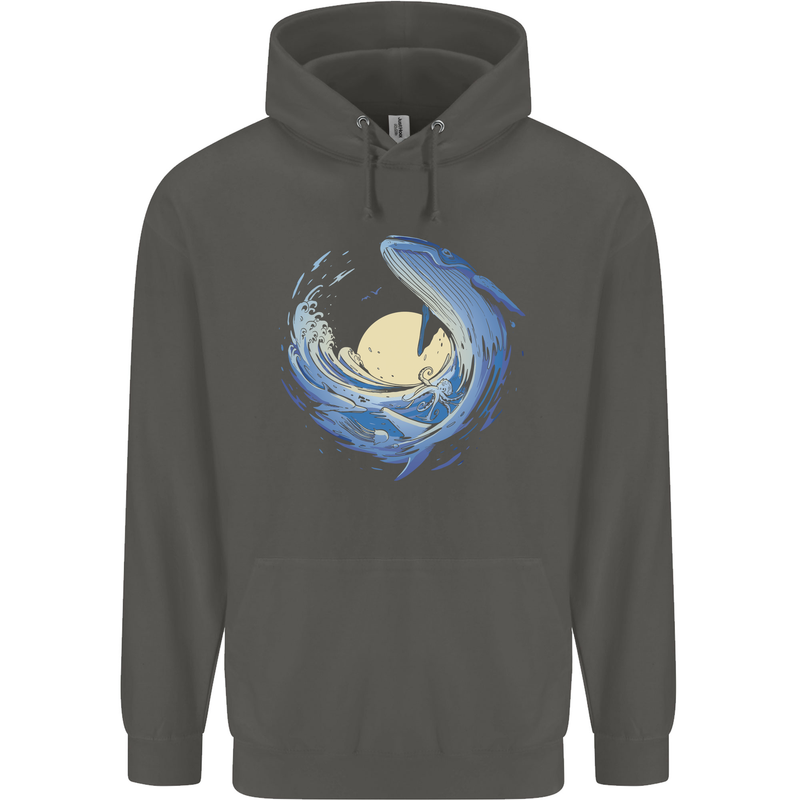 Ocean Whale & Octopus Childrens Kids Hoodie Storm Grey