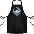 Ocean Whale & Octopus Cotton Apron 100% Organic Black