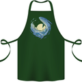 Ocean Whale & Octopus Cotton Apron 100% Organic Forest Green