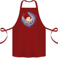 Ocean Whale & Octopus Cotton Apron 100% Organic Maroon