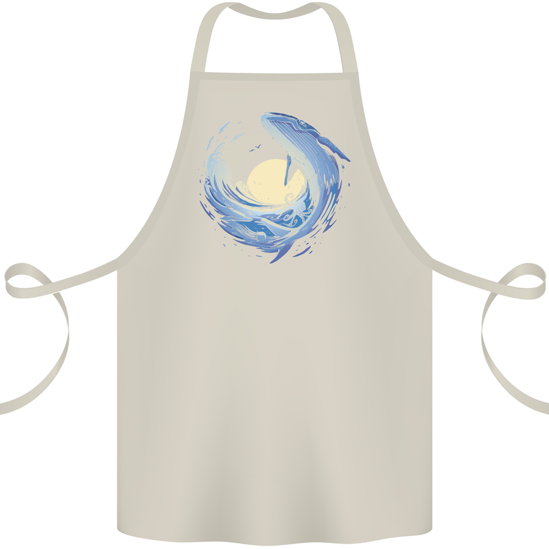 Ocean Whale & Octopus Cotton Apron 100% Organic Natural