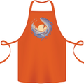 Ocean Whale & Octopus Cotton Apron 100% Organic Orange
