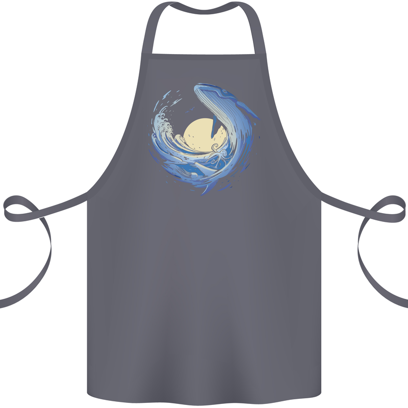 Ocean Whale & Octopus Cotton Apron 100% Organic Steel