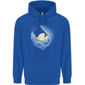 Ocean Whale & Octopus Mens 80% Cotton Hoodie Royal Blue