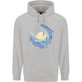 Ocean Whale & Octopus Mens 80% Cotton Hoodie Sports Grey