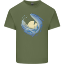 Ocean Whale & Octopus Mens Cotton T-Shirt Tee Top Military Green
