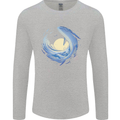 Ocean Whale & Octopus Mens Long Sleeve T-Shirt Sports Grey