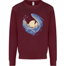 Ocean Whale & Octopus Mens Sweatshirt Jumper Maroon