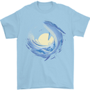 Ocean Whale & Octopus Mens T-Shirt Cotton Gildan Light Blue