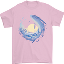 Ocean Whale & Octopus Mens T-Shirt Cotton Gildan Light Pink