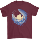 Ocean Whale & Octopus Mens T-Shirt Cotton Gildan Maroon