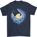 Ocean Whale & Octopus Mens T-Shirt Cotton Gildan Navy Blue