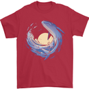 Ocean Whale & Octopus Mens T-Shirt Cotton Gildan Red
