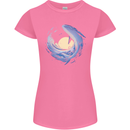 Ocean Whale & Octopus Womens Petite Cut T-Shirt Azalea