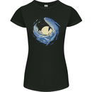 Ocean Whale & Octopus Womens Petite Cut T-Shirt Black