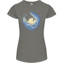 Ocean Whale & Octopus Womens Petite Cut T-Shirt Charcoal