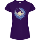 Ocean Whale & Octopus Womens Petite Cut T-Shirt Purple
