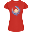 Ocean Whale & Octopus Womens Petite Cut T-Shirt Red