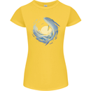 Ocean Whale & Octopus Womens Petite Cut T-Shirt Yellow