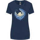 Ocean Whale & Octopus Womens Wider Cut T-Shirt Navy Blue