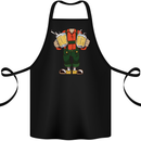 Octoberfest Man With Beer Cotton Apron 100% Organic Black