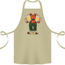 Octoberfest Man With Beer Cotton Apron 100% Organic Khaki