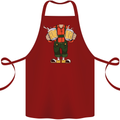 Octoberfest Man With Beer Cotton Apron 100% Organic Maroon