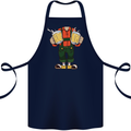 Octoberfest Man With Beer Cotton Apron 100% Organic Navy Blue