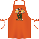 Octoberfest Man With Beer Cotton Apron 100% Organic Orange