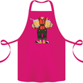 Octoberfest Man With Beer Cotton Apron 100% Organic Pink