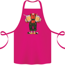 Octoberfest Man With Beer Cotton Apron 100% Organic Pink