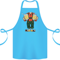 Octoberfest Man With Beer Cotton Apron 100% Organic Turquoise
