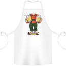 Octoberfest Man With Beer Cotton Apron 100% Organic White