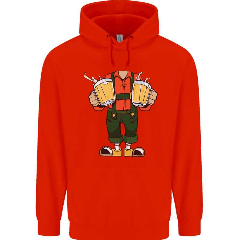 Octoberfest Man With Beer Mens 80% Cotton Hoodie Bright Red