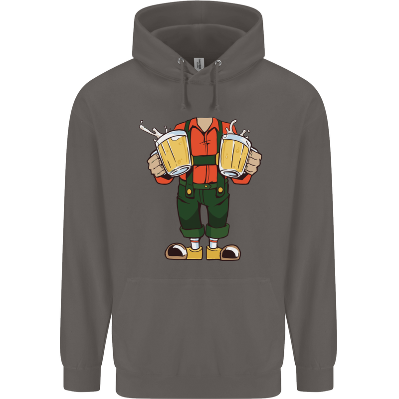 Octoberfest Man With Beer Mens 80% Cotton Hoodie Charcoal