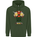 Octoberfest Man With Beer Mens 80% Cotton Hoodie Forest Green